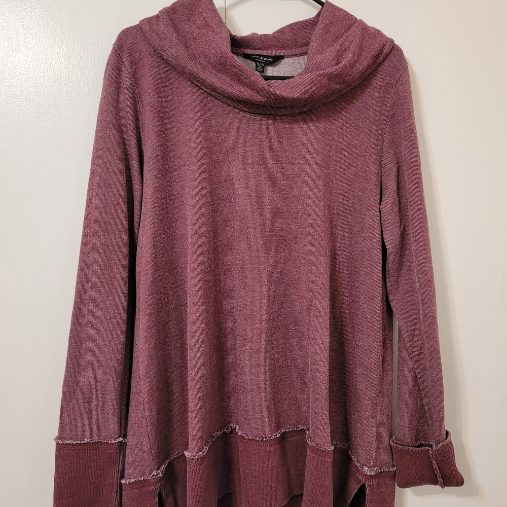 Lucky Brand Cranberry Cowl Neck Sweater EUC
